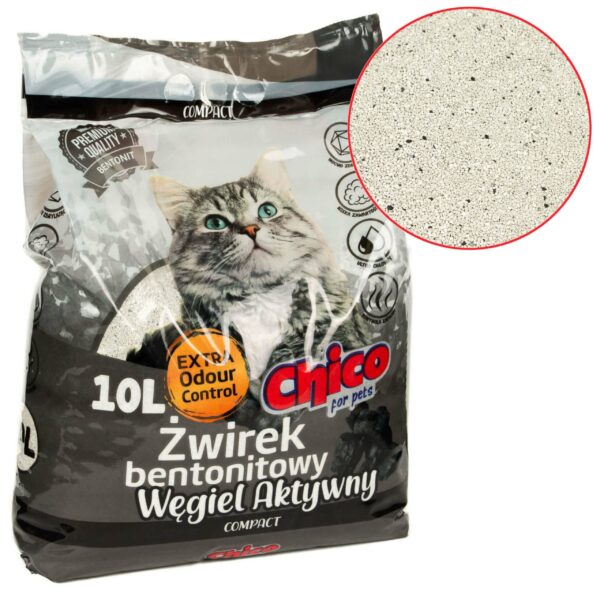 CHICO żwirek BENTONITOWY Compact Węgiel Aktywny - obrazek 2